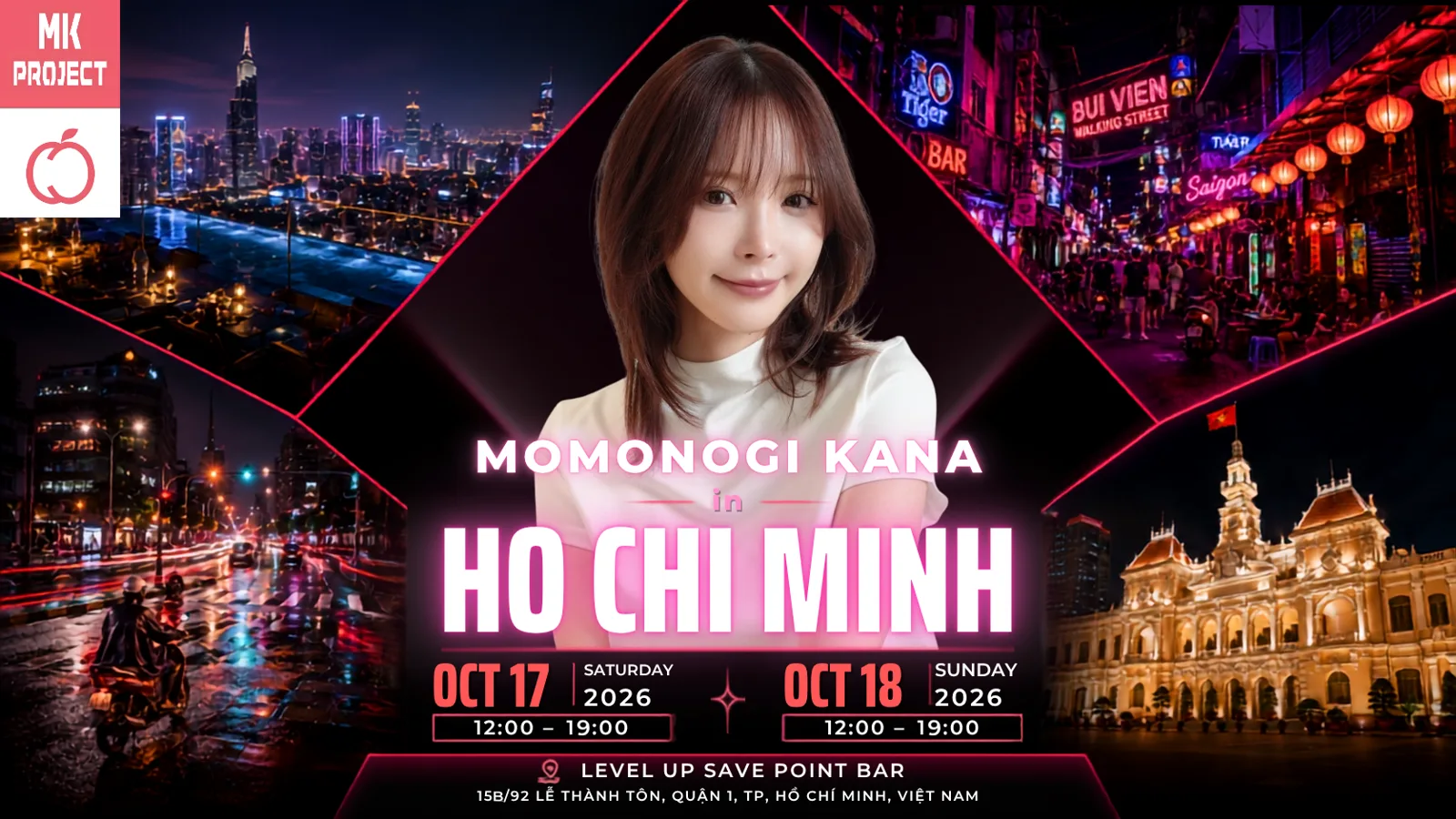 桃乃木香奈2026年10月17日至18日胡志明市活动官方宣传海报